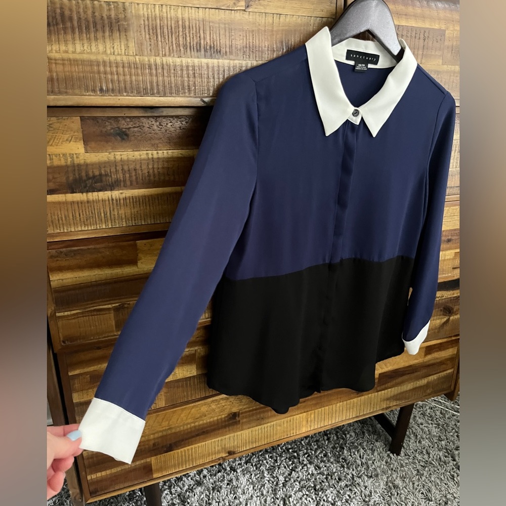 Sanctuary, Color Block, Xs, Hidden Buttons Under … - image 1